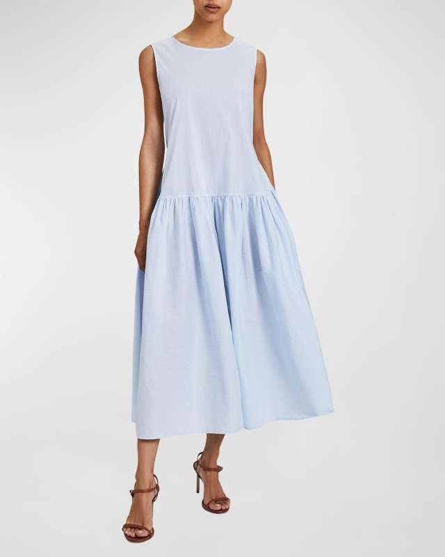 Stella Striped Drop-Waist Midi Dress